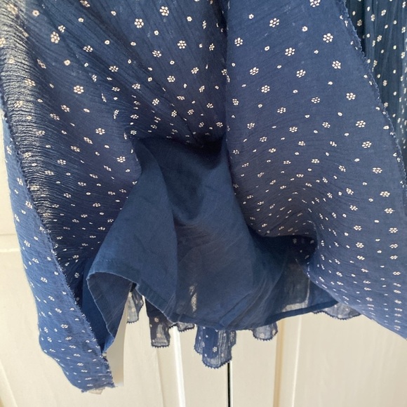 Ulla Johnson Paulette Blue Dress Cotton Size 2 Patterned Floral Ditsy Midi Dress - Picture 15 of 17